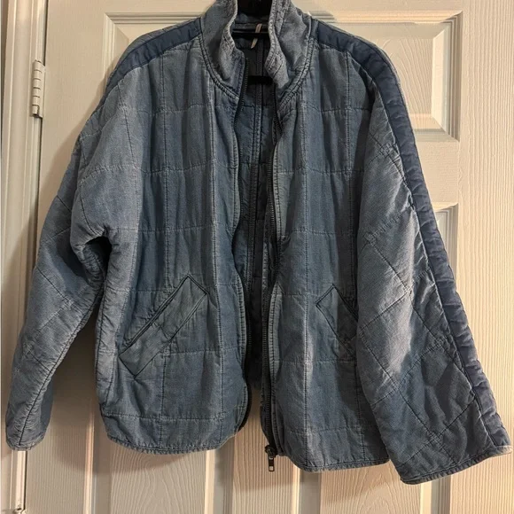 Free People Dolman Quilted Denim Jacket - Picture 2 of 3
